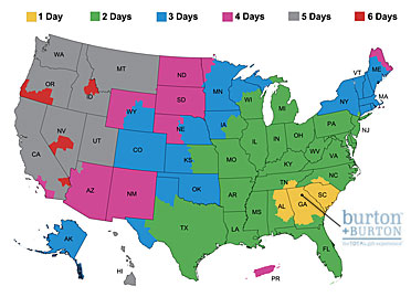 UPS Shipping Information Map