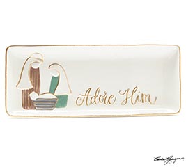 HOLY FAMILY ADORE HIM CERAMIC TRAY