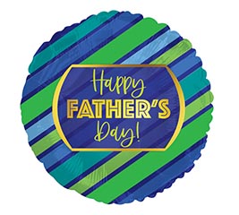  17" HAPPY FATHER'S DAY GREEN AND BLUE STRIPES