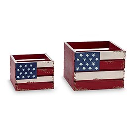 photo of PATRIOTIC NESTED WOOD CRATE SET