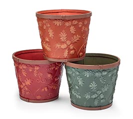 photo of 6" FALL ACORN LEAF POT COVER SET