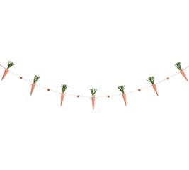 FABRIC CARROT AND WOOD BEAD GARLAND