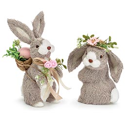 BUNNY WITH EGG BASKET AND BUNNY WITH HAT