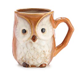 BURNT ORANGE FALL OWL MUG