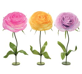 tissue paper flowers with stand in assorted colors