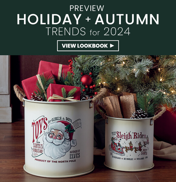 tin mugs and holiday decorations on mobile