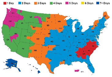 FedEx Shipping Information Map