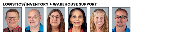 Logistics, Inventory, + Warehouse Support employees